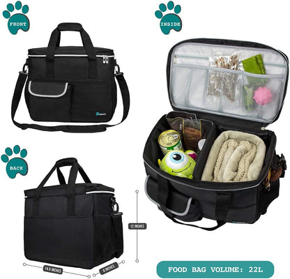 Medium Black Dog Travel Organizer and Pet Supplies Tote