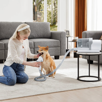 Ultimate 5-in-1 Pet Grooming Kit with Vacuum: Professional Electric Clippers for Dogs & Cats - Keep Your Home Fur-Free!