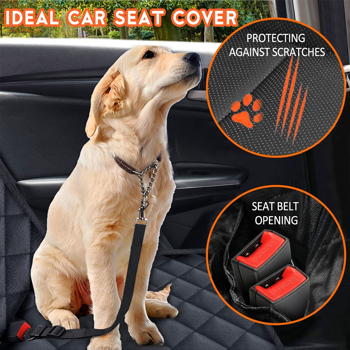 Ultimate Waterproof Dog Car Seat Cover - Protect Your Back Seat with Style and Comfort
