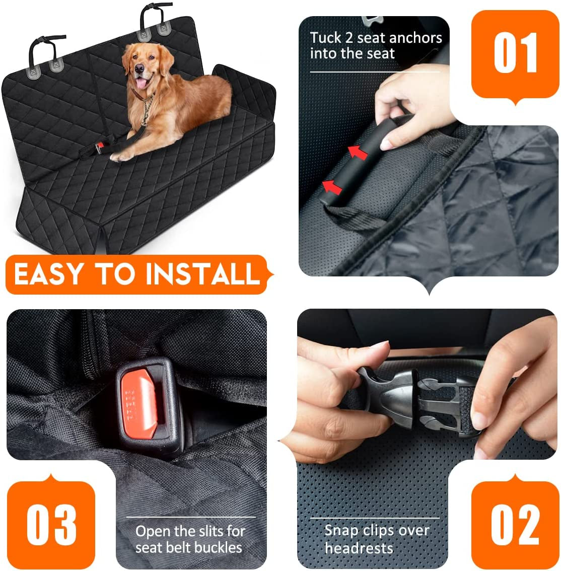 Ultimate Waterproof Dog Car Seat Cover - Protect Your Back Seat with Style and Comfort