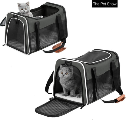 Ultimate Soft-Sided Pet Carrier for Cats and Dogs - Airline Approved, Lightweight, and Foldable Travel Solution for Pets Up to 22 lbs