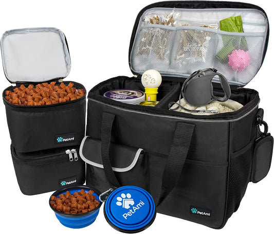 Medium Black Dog Travel Organizer and Pet Supplies Tote