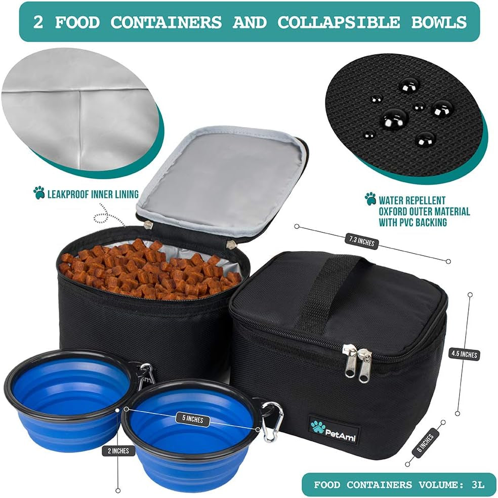 Medium Black Dog Travel Organizer and Pet Supplies Tote