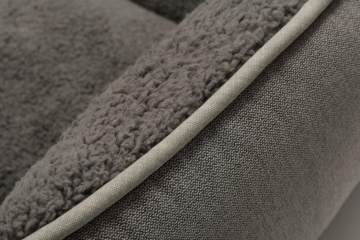 Luxurious Grey Rectangle Dog Bed with Anti-Slip Base - Perfect for All Breeds Up to 55 Pounds