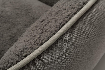 Luxurious Grey Rectangle Dog Bed with Anti-Slip Base - Perfect for All Breeds Up to 55 Pounds