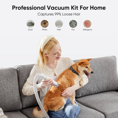 Ultimate 5-in-1 Pet Grooming Kit with Vacuum: Professional Electric Clippers for Dogs & Cats - Keep Your Home Fur-Free!