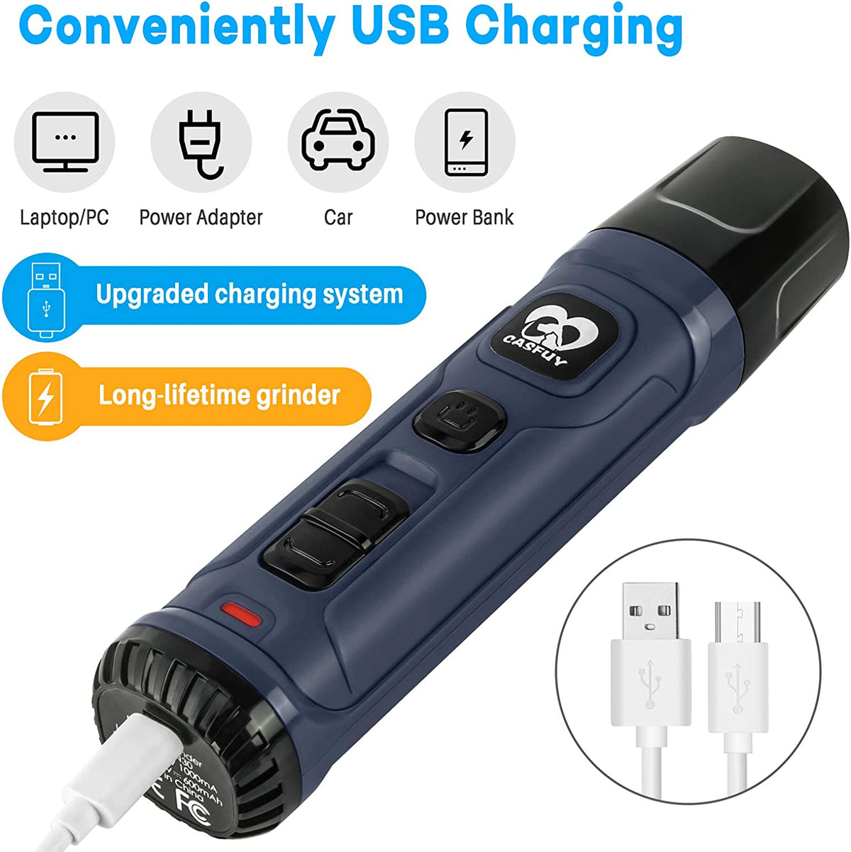 Ultimate Dog Nail Grinder with Dual LED Lights - Powerful 2-Speed Electric Trimmer for Painless Grooming of Small, Medium, and Large Dogs and Cats (Blue)
